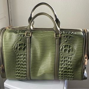 Faux Croc Mini Duffel Bag